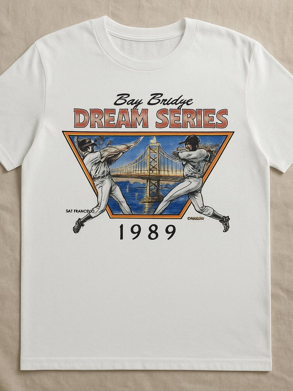 Bay Bridge Dream Series 1989 T-Shirt – Vintage San Francisco Baseball Graphic